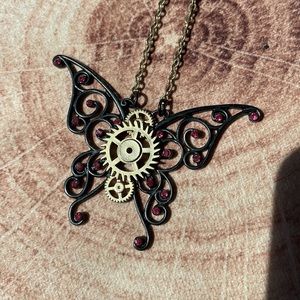 Super cool steampunk style butterfly 🦋 necklace! One of a kind!
